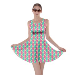 Yellow Blue Pattern Skater Dress by ytdream