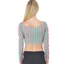 Yellow Blue Pattern Long Sleeve Crop Top View2