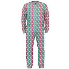 Yellow Blue Pattern Onepiece Jumpsuit (men)