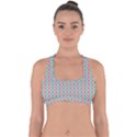 Yellow Blue Pattern Cross Back Hipster Bikini Top  View1