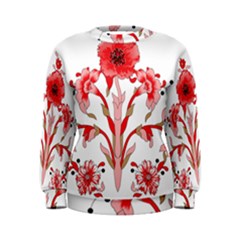 A Design Of A Red Flower On A White Background Women s Sweatshirt