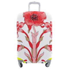 A Design Of A Red Flower On A White Background Luggage Cover (medium) by catchydesignhill