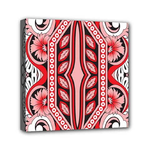 A Design Of A Red And White Pattern Mini Canvas 6  X 6  (stretched) by catchydesignhill