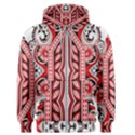 A Design Of A Red And White Pattern Men s Zipper Hoodie View1