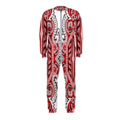 A Design Of A Red And White Pattern Onepiece Jumpsuit (kids)