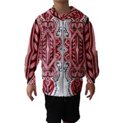 A Design Of A Red And White Pattern Kids  Hooded Windbreaker