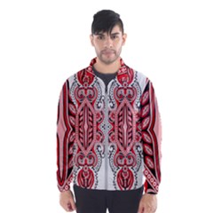 A Design Of A Red And White Pattern Men s Windbreaker