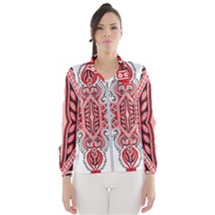 A Design Of A Red And White Pattern Women s Windbreaker by catchydesignhill