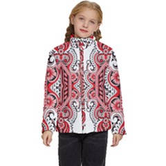 A Design Of A Red And White Pattern Kids  Puffer Bubble Jacket Coat by catchydesignhill