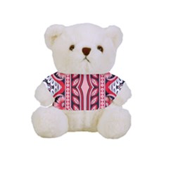 A Design Of A Red And White Pattern Full Print Cuddly Teddy Bear by catchydesignhill