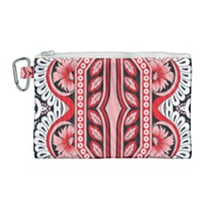 A Design Of A Red And White Pattern Canvas Cosmetic Bag (large) by catchydesignhill