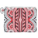 A Design Of A Red And White Pattern Canvas Cosmetic Bag (XXL) View1