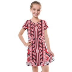 A Design Of A Red And White Pattern Kids  Cross Web Dress by catchydesignhill