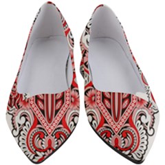 A Design Of A Red And White Pattern Women s Block Heels  by catchydesignhill