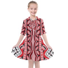 A Design Of A Red And White Pattern Kids  All Frills Chiffon Dress by catchydesignhill