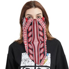 A Design Of A Red And White Pattern Face Covering Bandana (triangle) by catchydesignhill