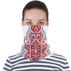 A Design Of A Red And White Pattern Face Seamless Bandana (adult) by catchydesignhill