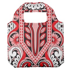 A Design Of A Red And White Pattern Premium Foldable Grocery Recycle Bag by catchydesignhill