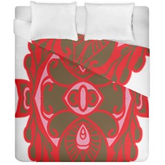 A Red And Brown Design On A White Background Duvet Cover Double Side (california King Size) by catchydesignhill