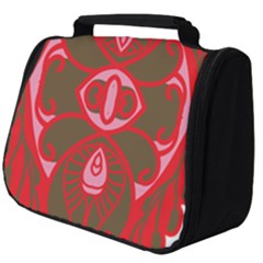 A Red And Brown Design On A White Background Full Print Travel Pouch (big) by catchydesignhill