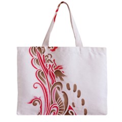 A Drawing Of A Bird With Flowers On It Zipper Mini Tote Bag by catchydesignhill