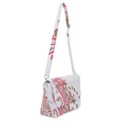 A Drawing Of A Bird With Flowers On It Shoulder Bag With Back Zipper by catchydesignhill