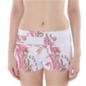 A Drawing Of A Bird With Flowers On It Boyleg Bikini Wrap Bottoms View1