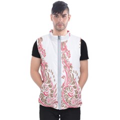 A Drawing Of A Bird With Flowers On It Men s Puffer Vest