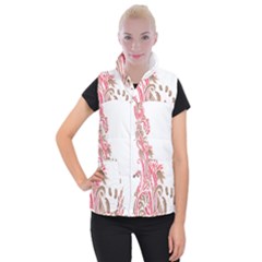 A Drawing Of A Bird With Flowers On It Women s Button Up Vest