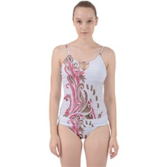 A Drawing Of A Bird With Flowers On It Cut Out Top Tankini Set by catchydesignhill