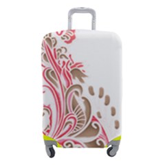 A Drawing Of A Bird With Flowers On It Luggage Cover (small) by catchydesignhill