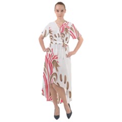 A Drawing Of A Bird With Flowers On It Front Wrap High Low Dress by catchydesignhill