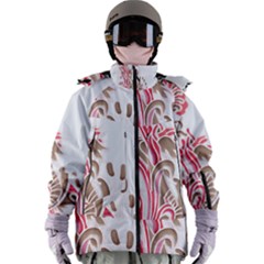 A Drawing Of A Bird With Flowers On It Women s Zip Ski And Snowboard Waterproof Breathable Jacket by catchydesignhill