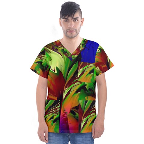 Splash Men s V-neck Scrub Top by geonetique