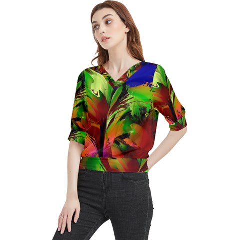 Splash Quarter Sleeve Blouse by geonetique