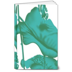 A Painting Of A Flower And A Fish On A Black Background 8  X 10  Hardcover Notebook by catchydesignhill