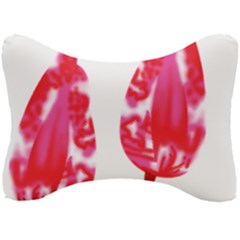 A Pair Of Red Leaves On A Black Background Seat Head Rest Cushion by catchydesignhill