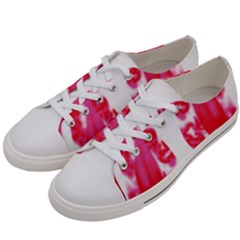 A Pair Of Red Leaves On A Black Background Men s Low Top Canvas Sneakers by catchydesignhill