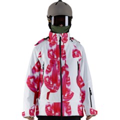 A Pair Of Red Leaves On A Black Background Men s Zip Ski And Snowboard Waterproof Breathable Jacket