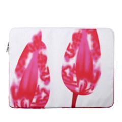 A Pair Of Red Leaves On A Black Background 15  Vertical Laptop Sleeve Case With Pocket