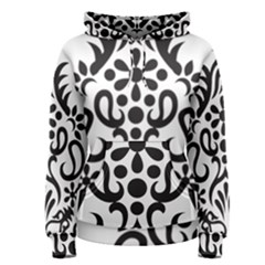 A Black And White Image Of An Ornate Design Women s Pullover Hoodie by catchydesignhill