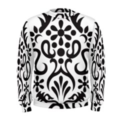 A Black And White Image Of An Ornate Design Men s Sweatshirt