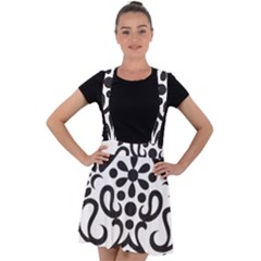 A Black And White Image Of An Ornate Design Velvet Suspender Skater Skirt by catchydesignhill