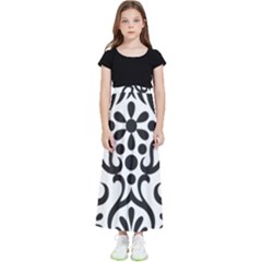 A Black And White Image Of An Ornate Design Kids  Flared Maxi Skirt by catchydesignhill