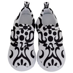 A Black And White Image Of An Ornate Design Kids  Velcro No Lace Shoes by catchydesignhill