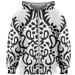 A Black And White Image Of An Ornate Design Kids  Zipper Hoodie Without Drawstring by catchydesignhill