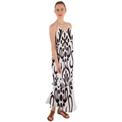 A Black And White Image Of An Ornate Design Cami Maxi Ruffle Chiffon Dress by catchydesignhill