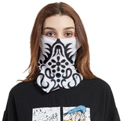 A Black And White Image Of An Ornate Design Face Covering Bandana (two Sides) by catchydesignhill