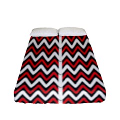 A Red And Black Zigzag Pattern On A White Background Fitted Sheet (full/ Double Size) by catchydesignhill