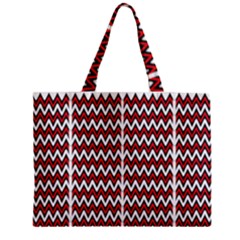 A Red And Black Zigzag Pattern On A White Background Zipper Mini Tote Bag by catchydesignhill